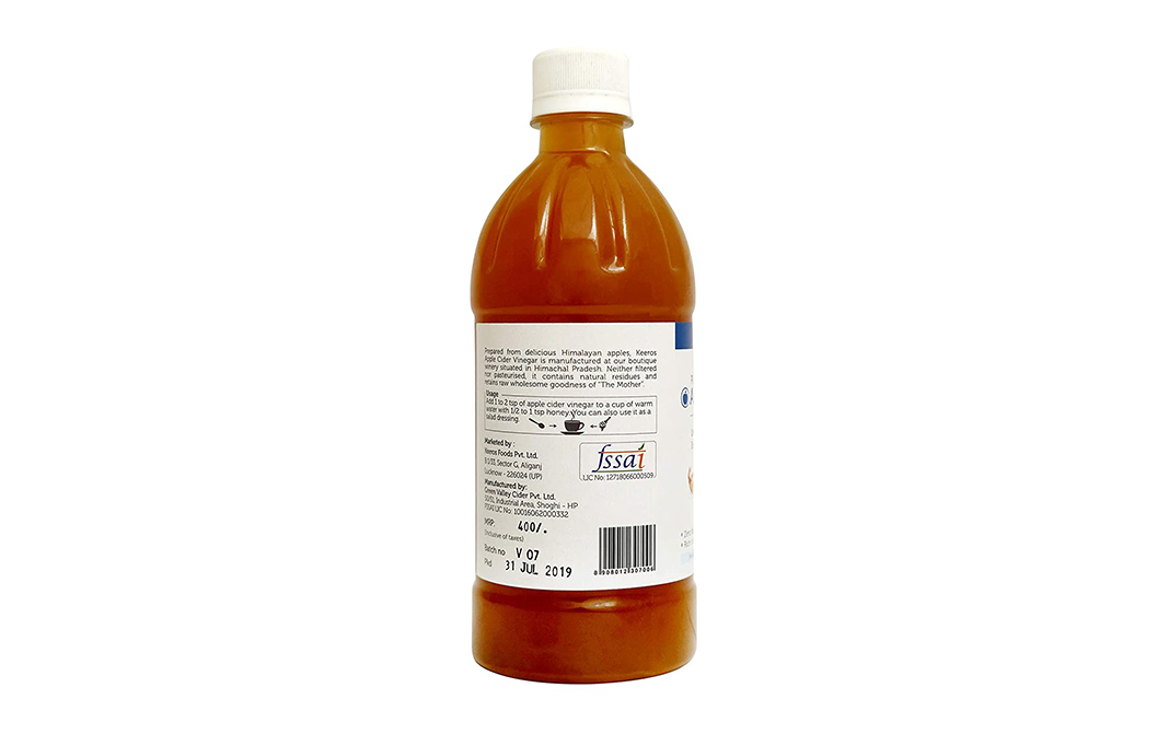 Keeros Pure Superdrink Apple Cider Vinegar   Plastic Bottle  500 millilitre